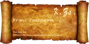 Kranz Zsuzsanna névjegykártya